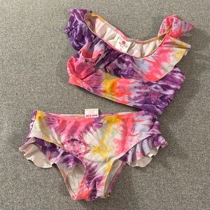 5/$15- Girls' Tie-Dye Ruffle Bikini Set